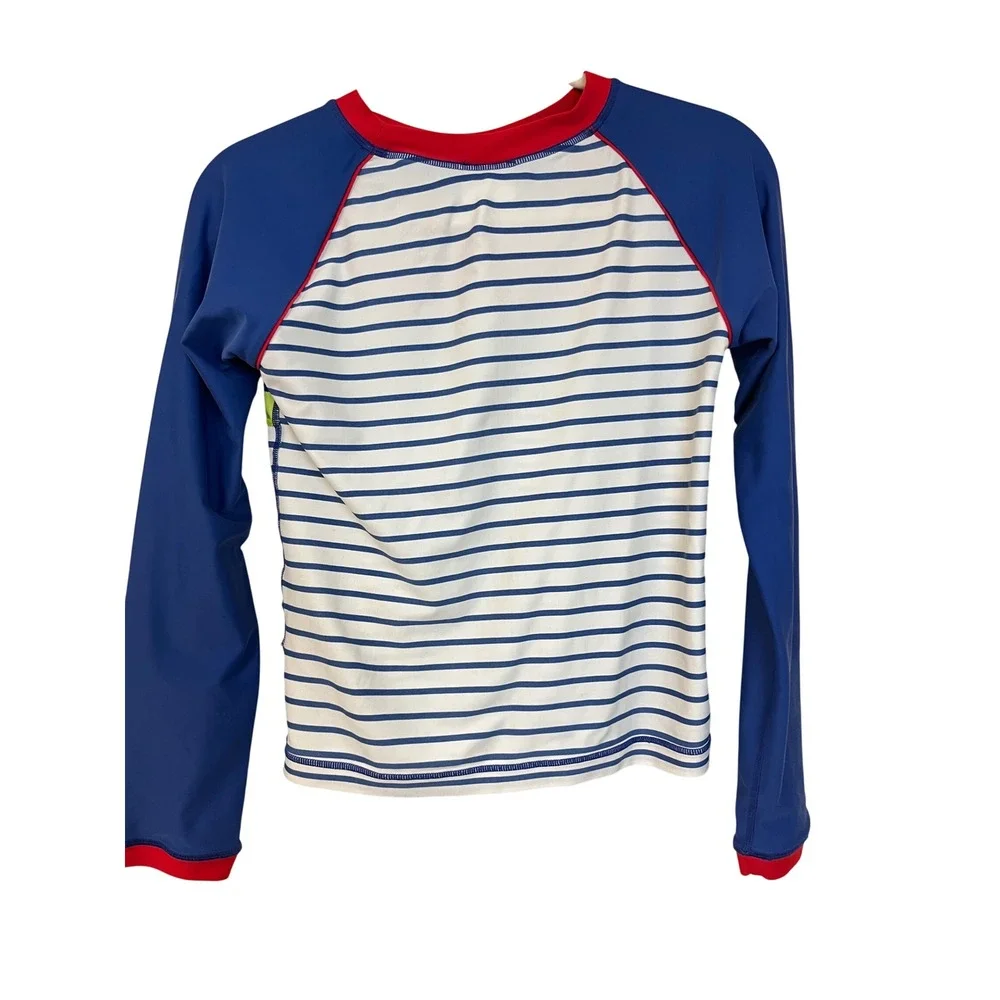 HANNA ANDERSSON Rainbow Stripe Rash Guard‎ Sz 160 XL Long Sleeve Swim Shirt Sun